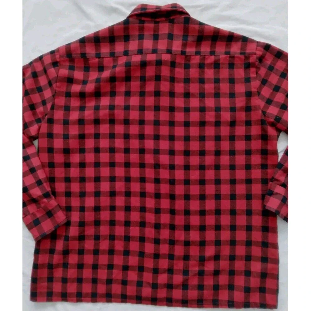Vintage Buffalo Plaid Shirt Button Down Red Black Check Lumberjack Mens Size XL - Picture 8 of 8